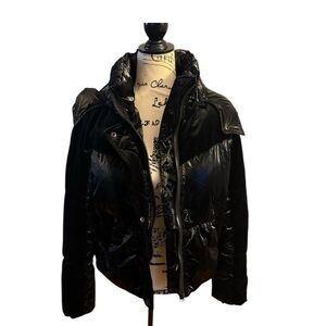 Avec Les Filles Velvet & Quilted Puffer Jacket - Size M (Style No. 88260)